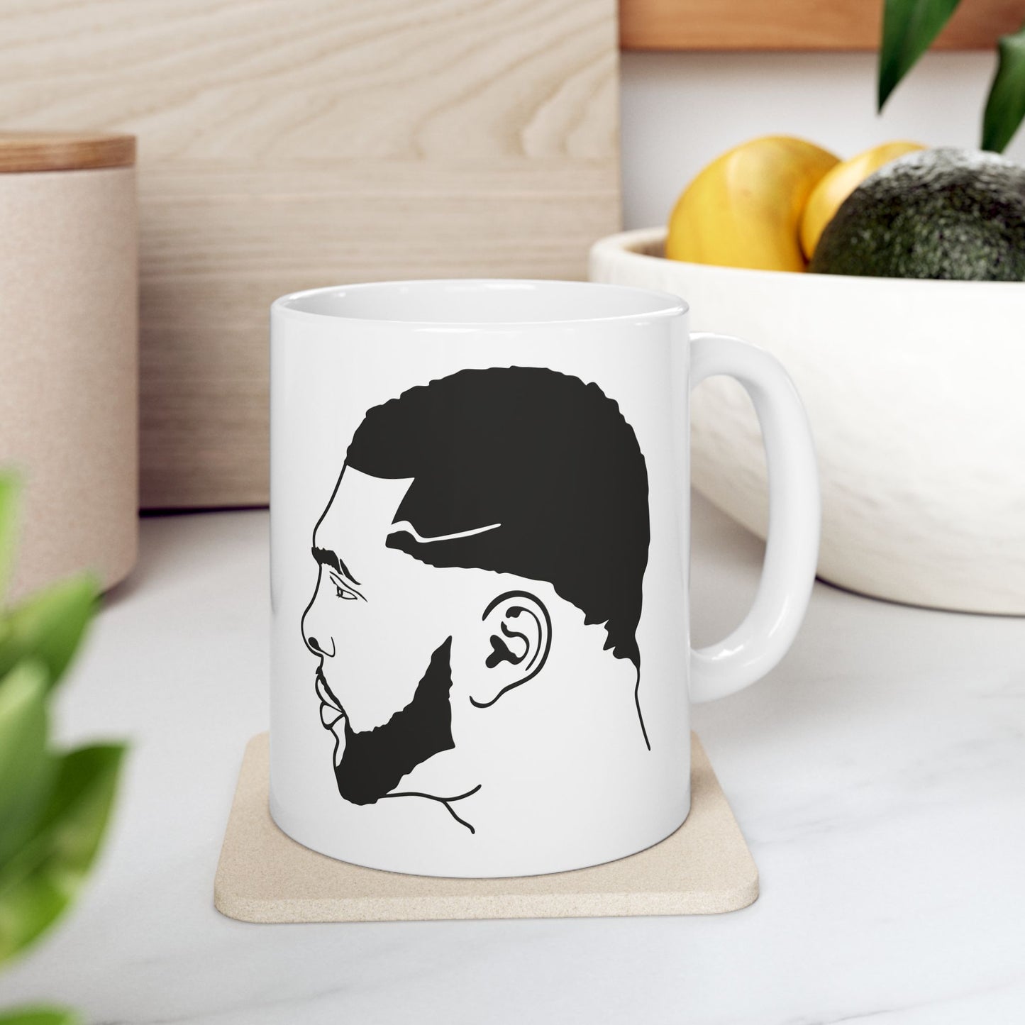 Stylish Side Profile Ceramic Mug - Perfect for Coffee Lovers