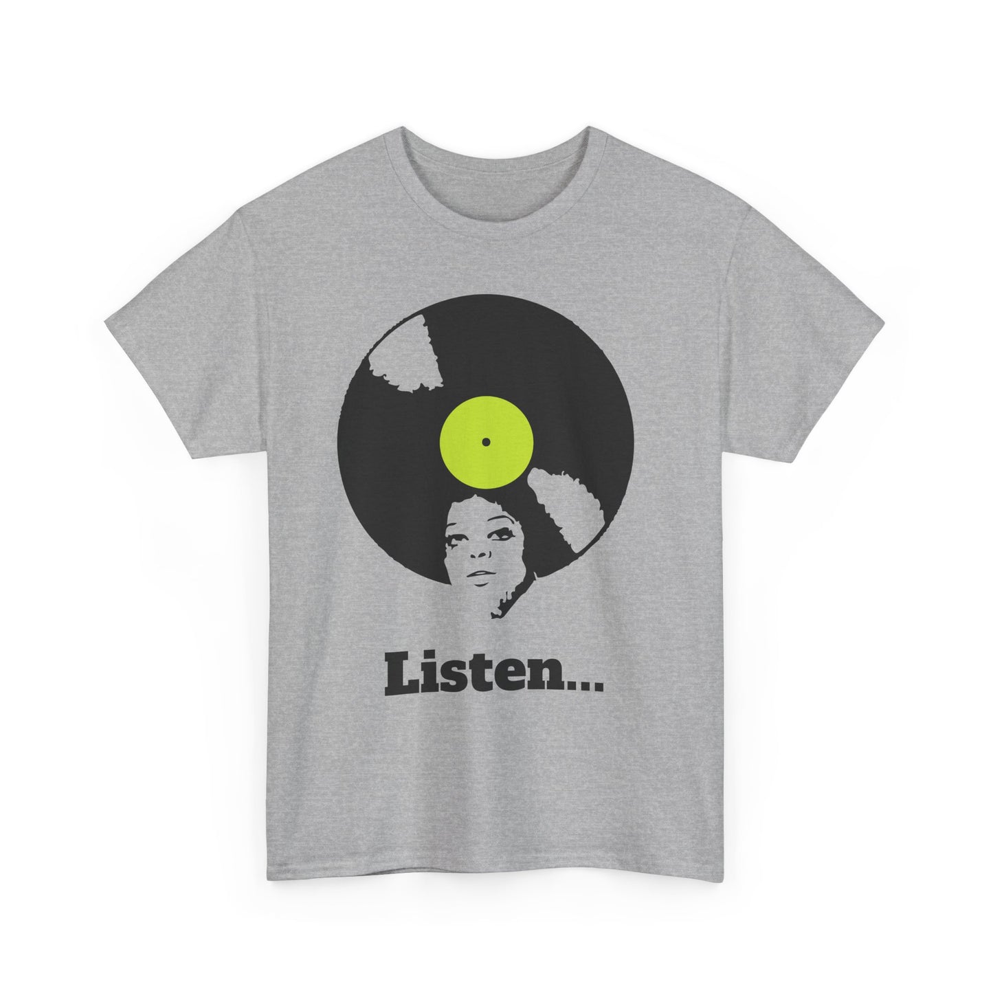 Retro Vinyl Listen Unisex Heavy Cotton Tee