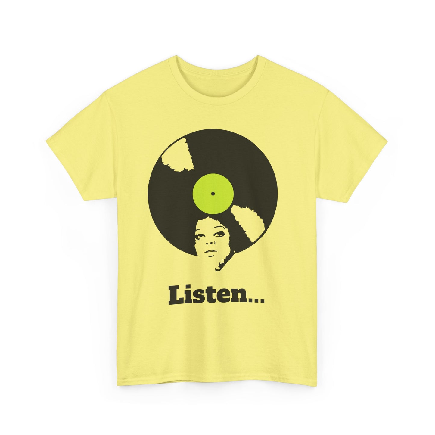 Retro Vinyl Listen Unisex Heavy Cotton Tee