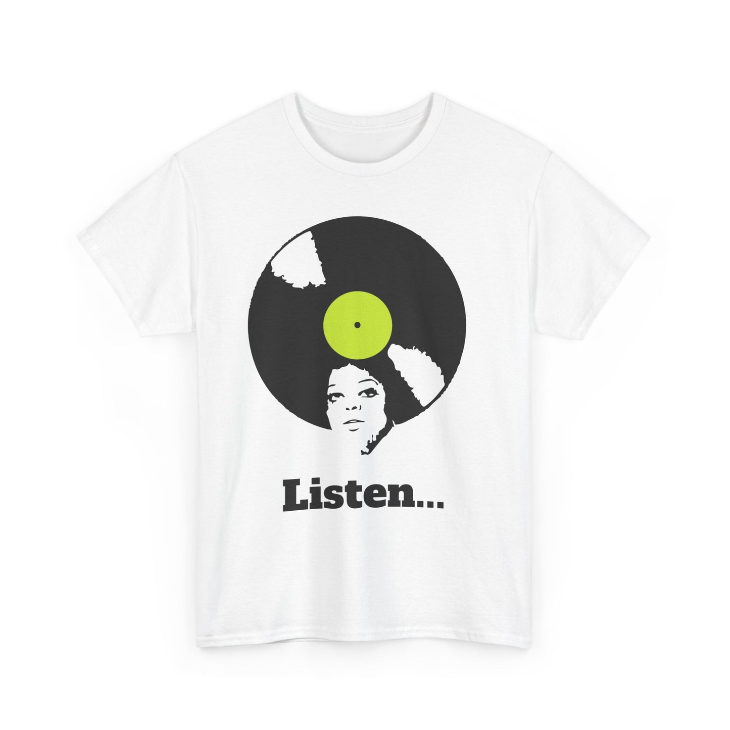 Retro Vinyl Listen Unisex Heavy Cotton Tee