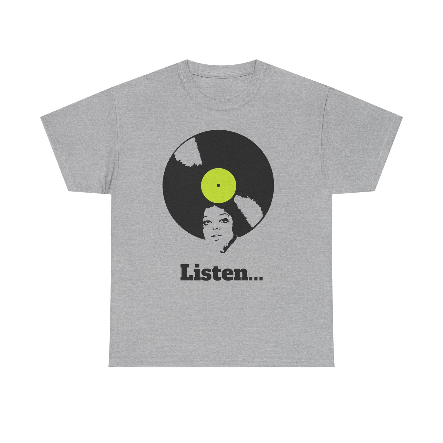 Retro Vinyl Listen Unisex Heavy Cotton Tee