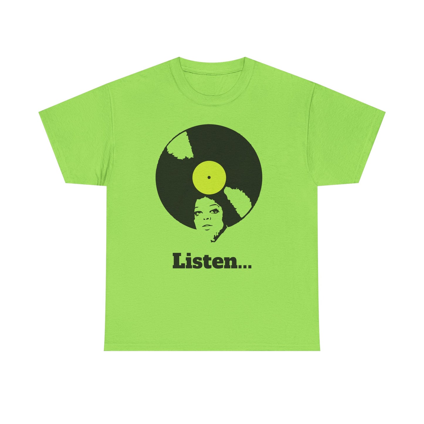 Retro Vinyl Listen Unisex Heavy Cotton Tee