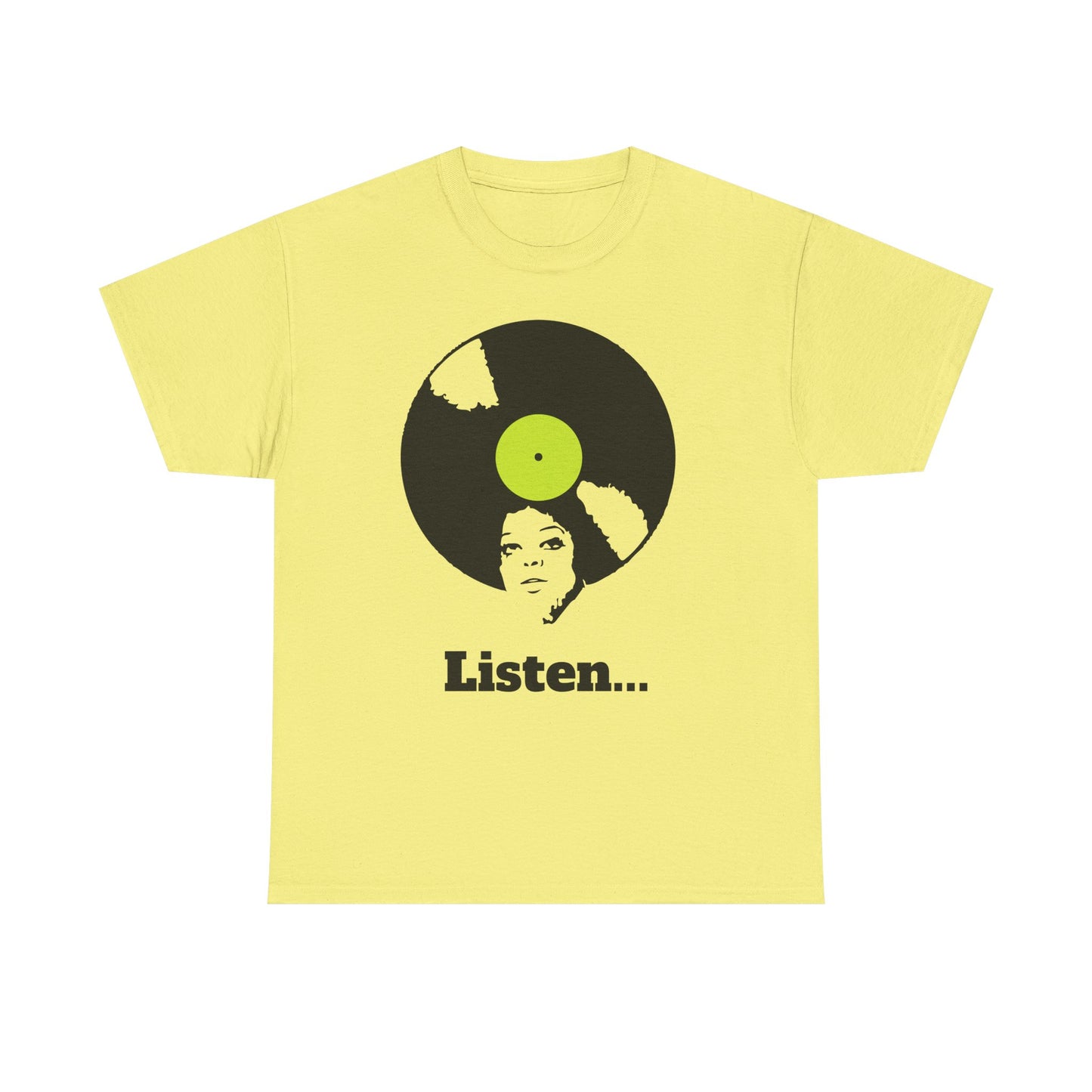 Retro Vinyl Listen Unisex Heavy Cotton Tee