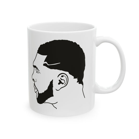 Stylish Side Profile Ceramic Mug - Perfect for Coffee Lovers