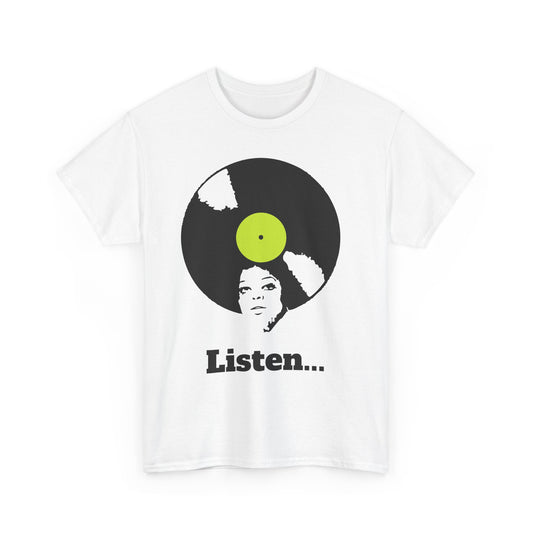 Retro Vinyl Listen Unisex Heavy Cotton Tee