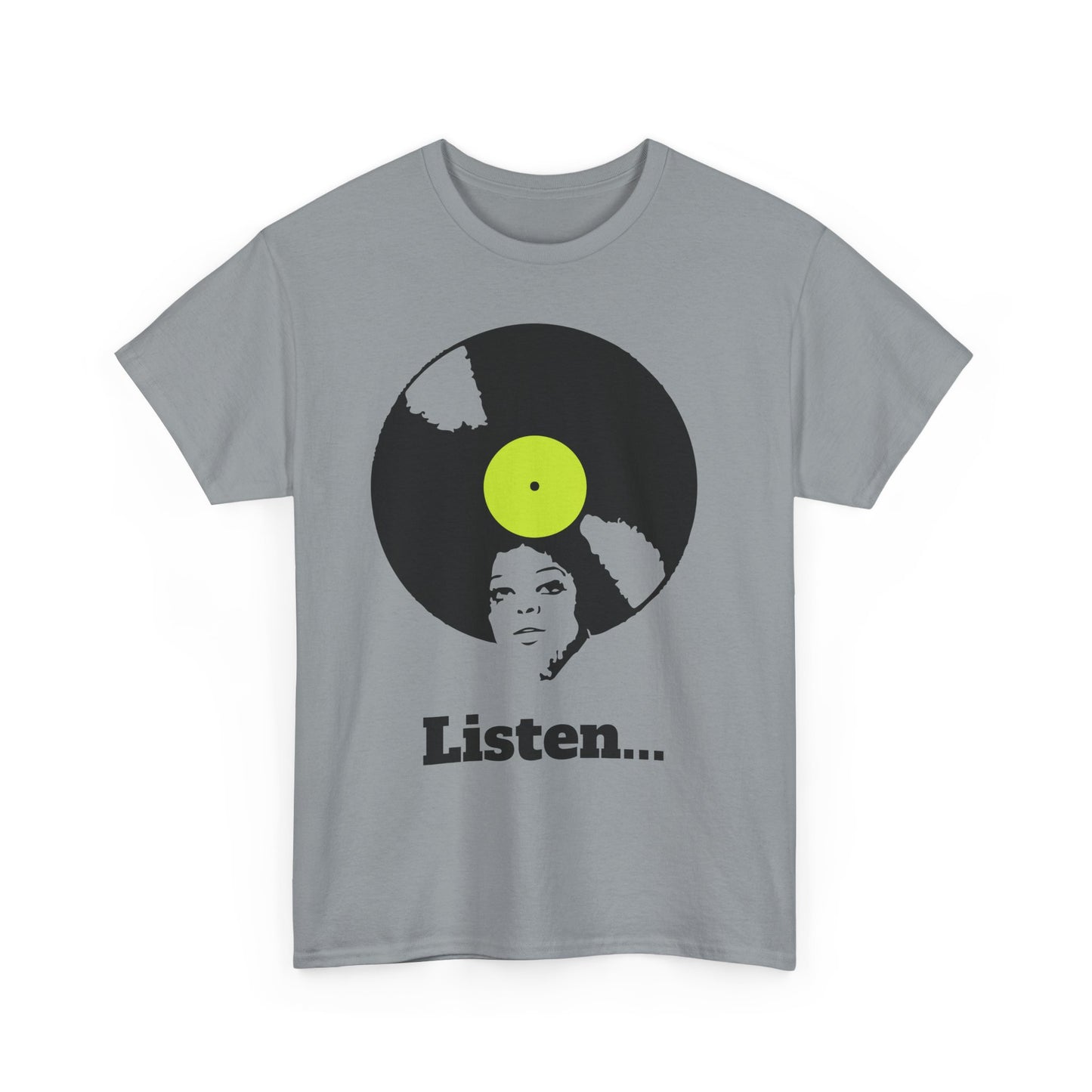 Retro Vinyl Listen Unisex Heavy Cotton Tee