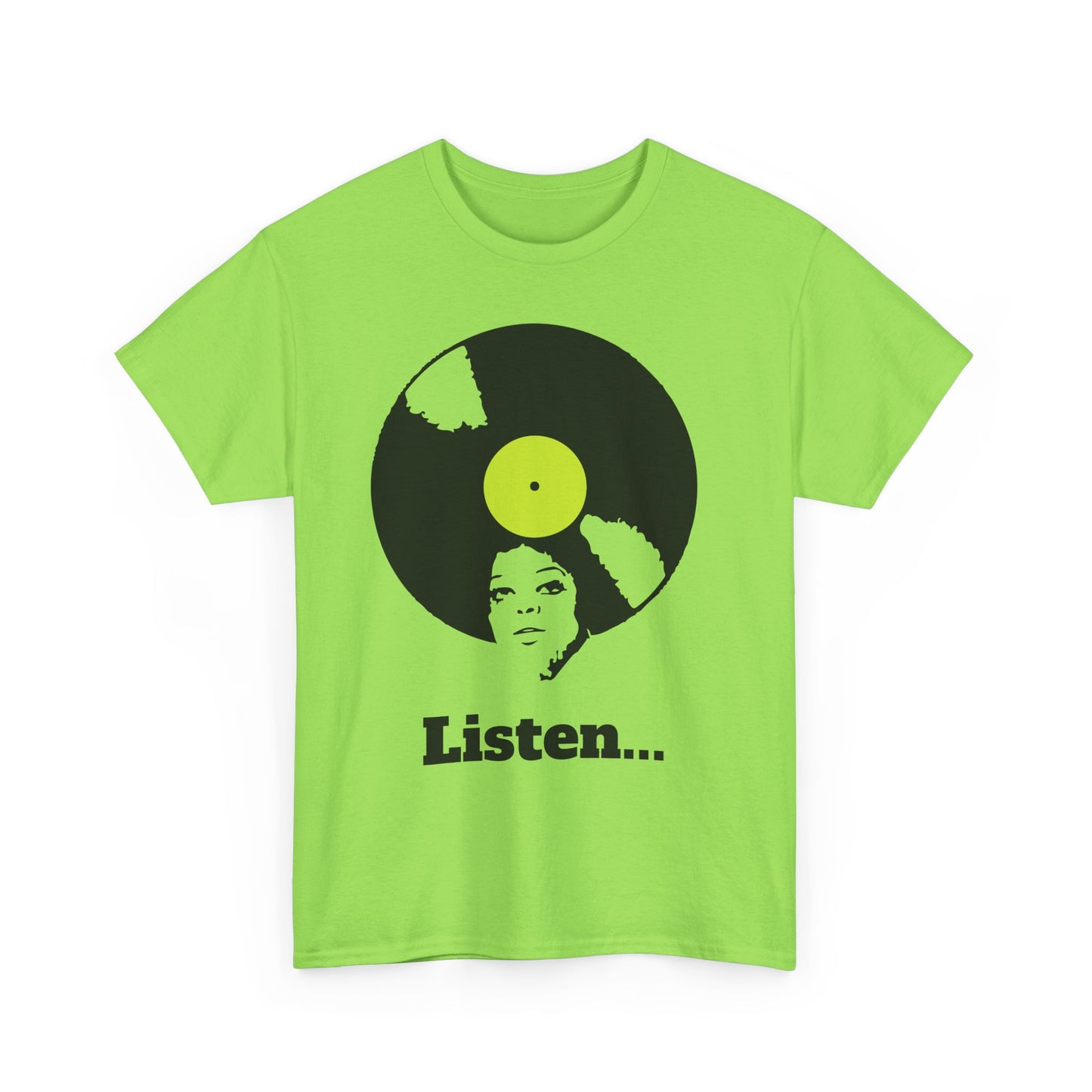 Retro Vinyl Listen Unisex Heavy Cotton Tee